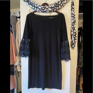 Black Dress Business Casual Lace Sleeve
